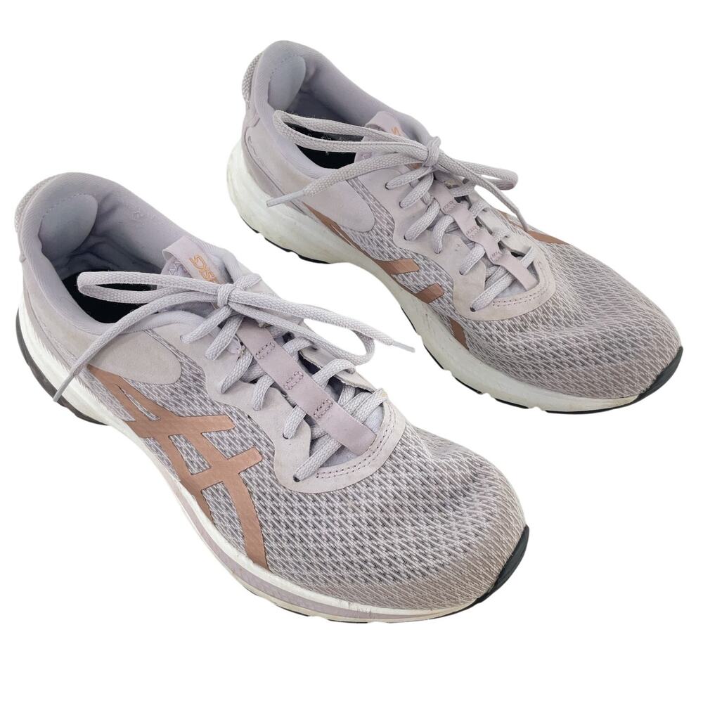 Asics Lavender Mesh Athletic Sneakers with Rose Accents